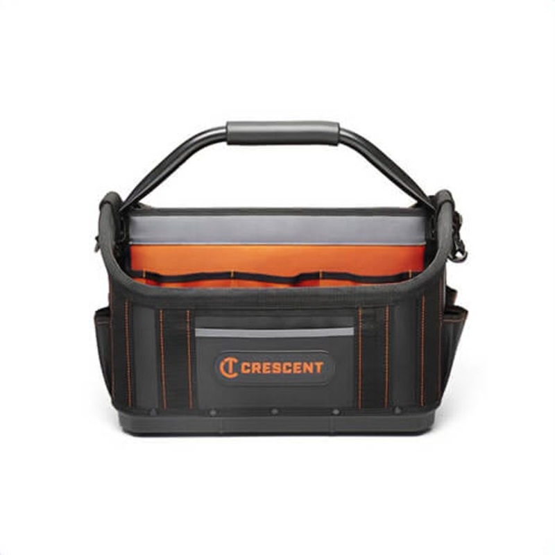 Crescent CTB1710 Tradesman Open Top Professional Grade Tool Bag, Polyester, Black/Gray/Rawhide