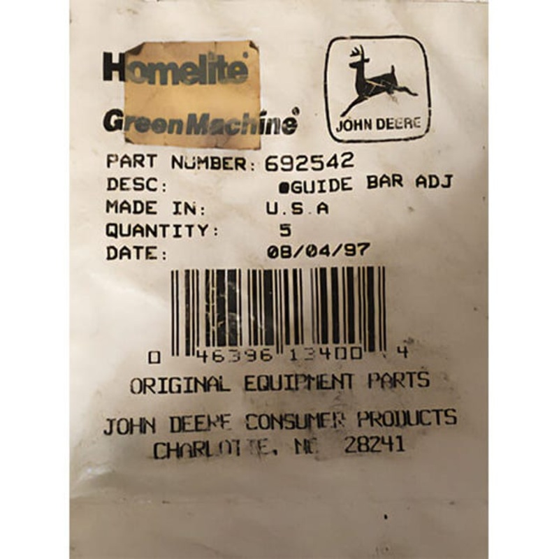 John Deere 692542 Homelite Guide Bar Adjuster