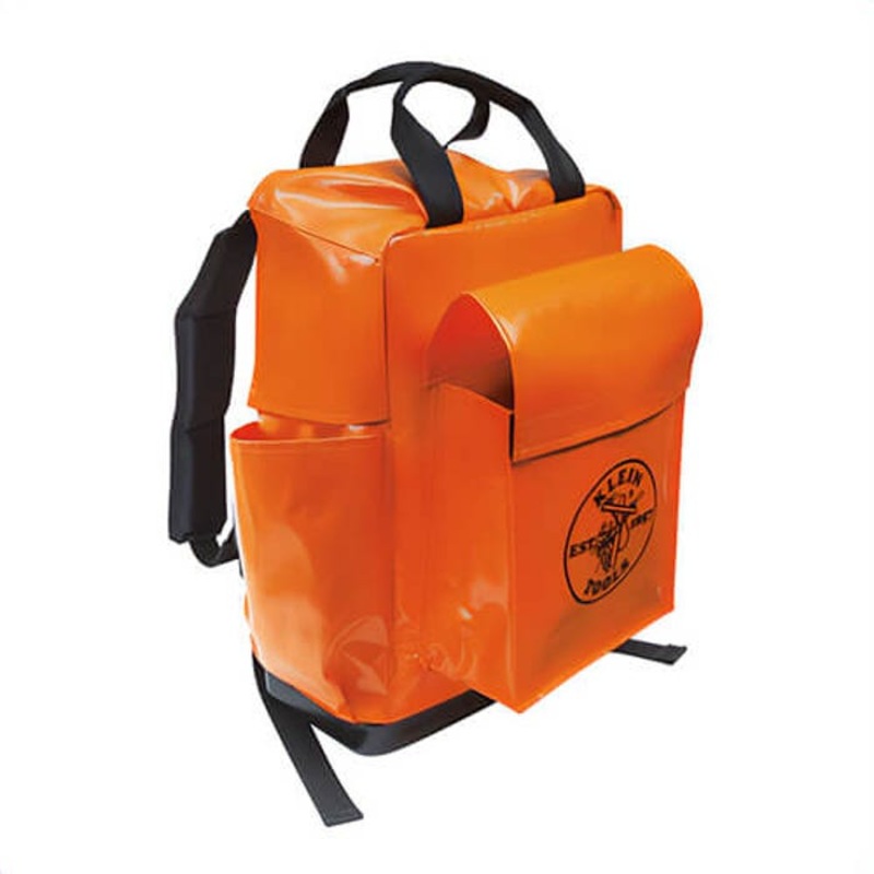 Klein 5185ORA Lineman's Tool Bag Backpack, Orange, 18 in