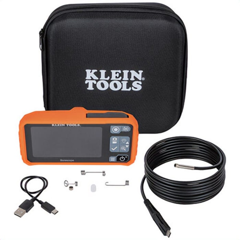 Klein ET17 Utility Borescope with Case, PC/ABS, 1280 x 720p Resolution