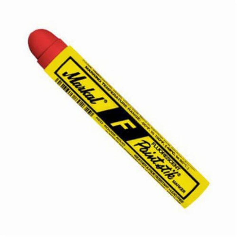 Markal 082832 F Paintstik Solid Paint Marker, 11/16 in Round Tip, Red