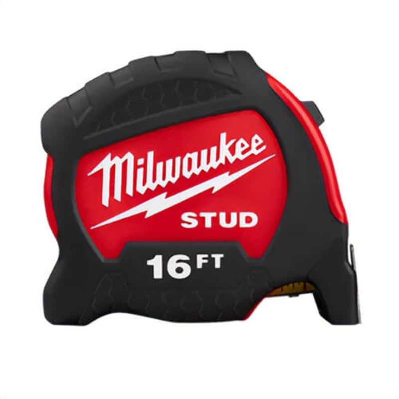 Milwaukee 48-22-9716 Stud Measuring Tape with Belt Clip, 16 ft, Steel Blade