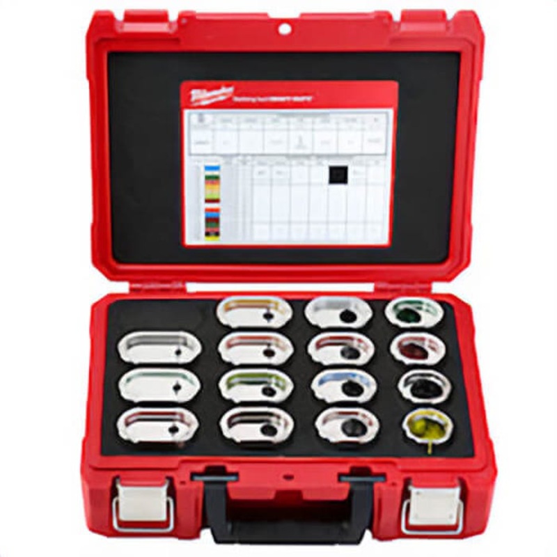 Milwaukee 49-12-KITA EXACT U-Style Crimping Tool Die Kit, 16 pc, Stainless Steel, 6 AWG to 750 kcmil Al Cable, 12 ton Capacity