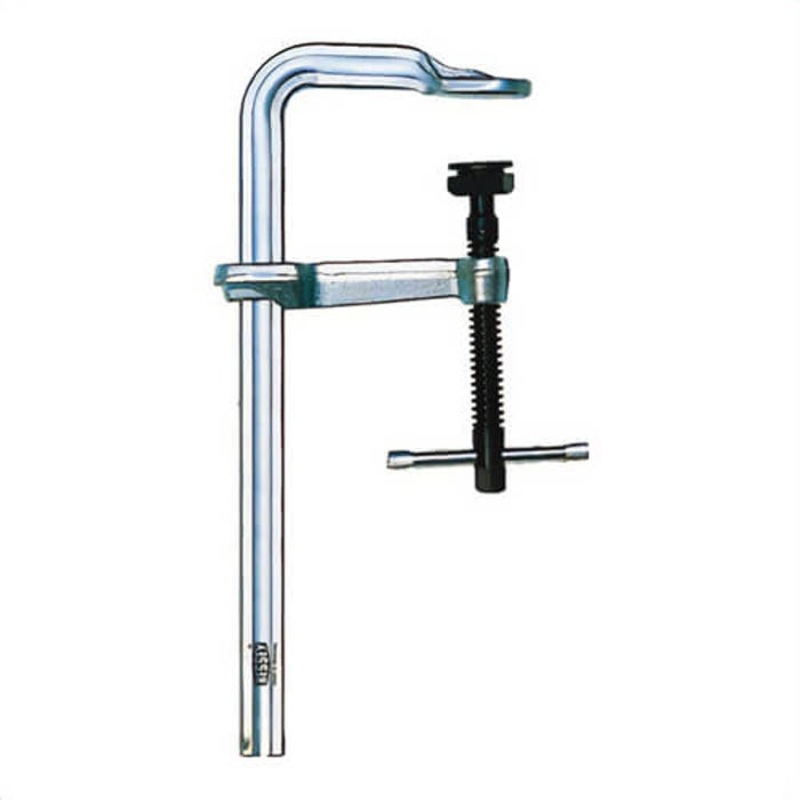 Bessey 4800S-18 Heavy Duty F-Style Bar Clamp, 7 in D Throat, 18 in Clamping, Hex Head Swivel