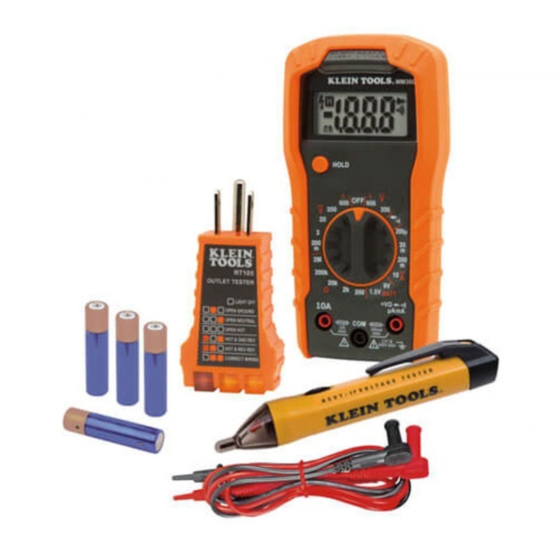 Klein 69149P Test Kit with Multimeter, Non-Contact Volt Tester, Receptacle Tester
