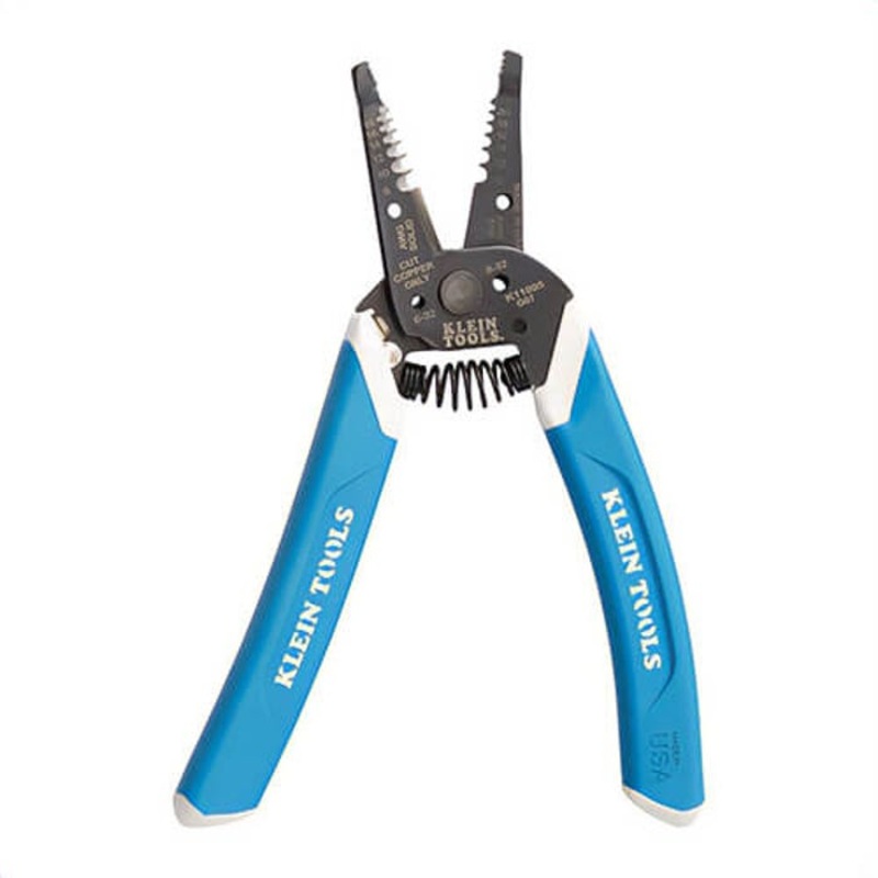 Klein K11095 Klein-Kurve Wire Stripper/Cutter, Coil Spring, Dual Wire Looping Holes, Comfort Grip Handle, Integrated Lock