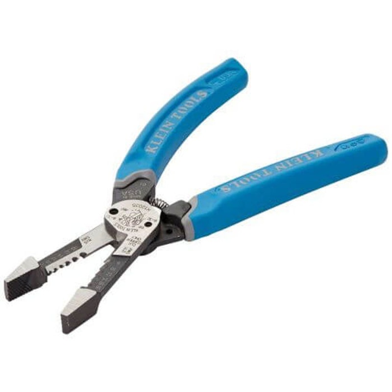 Klein K12035 Klein-Kurve Heavy Duty Shear Cutting Wire Stripper with Hold-Open Spring, 8.41 in OAL, Forged Steel Body