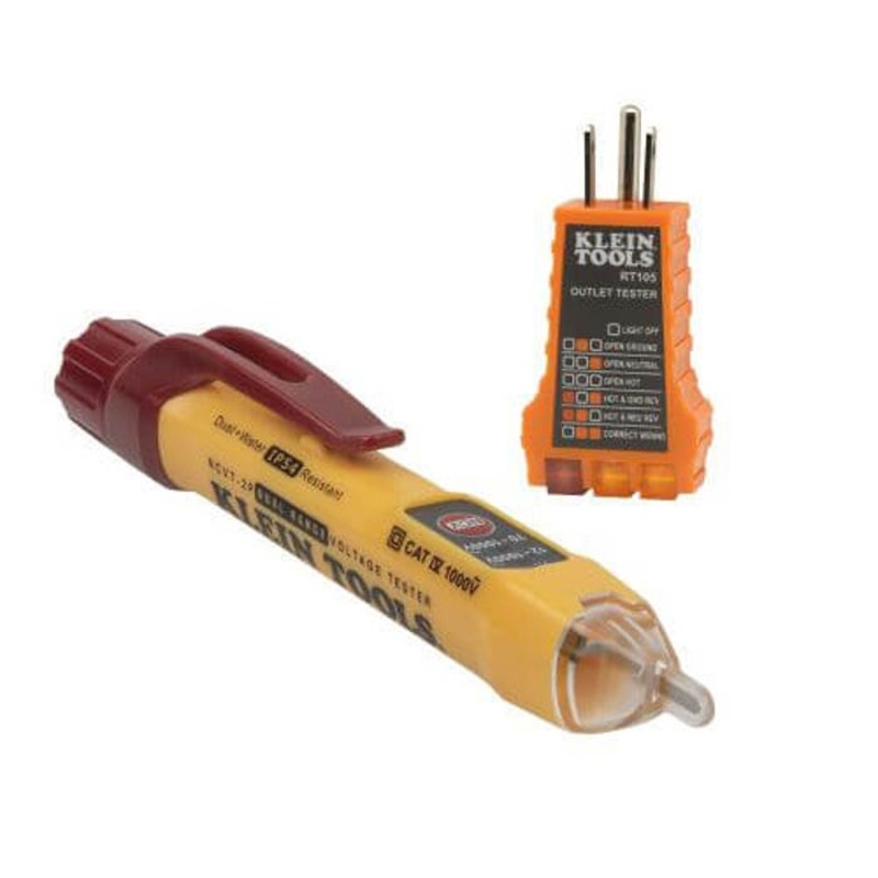 Klein NCVT2PKIT Dual Range Non-Contact Voltage and Receptacle Tester, 48 to 1000 VAC/12 to 1000 VAC Max Measurable