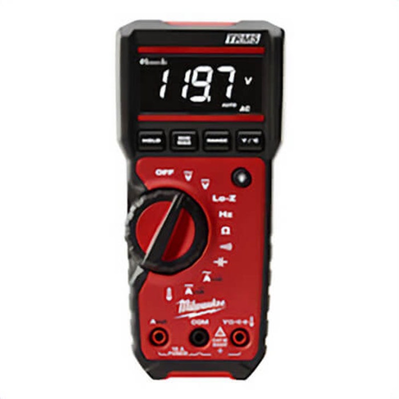 Milwaukee 2217-20 Digital Multimeter, 600 VDC/VAC, 10 A, 40 MOhm Measuring, 6 mV to 600 VAC, 600 mV to 600 VDC, 10 A, 600 Ohm to 40 MOhm