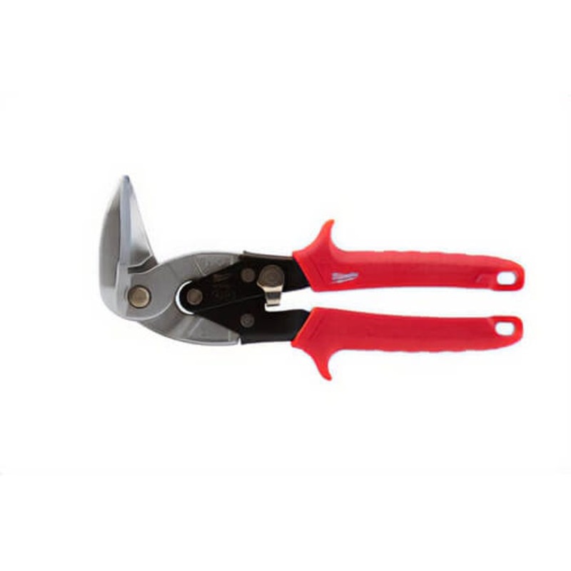 Milwaukee 48-22-4511 Aviation Snip, 18 ga Cold Rolled Steel/22 ga Stainless Steel Cutting, 4 in L of Cut, Left Cutting Right Angle Snip, Steel Blade