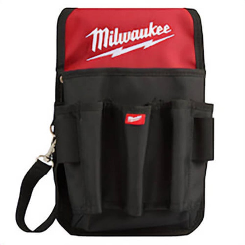 Milwaukee 48-22-8119 9-Pocket Utility Pouch, 1680D Ballistic Nylon, Black/Red