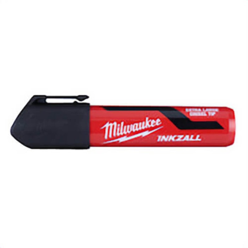 Milwaukee Inkzall 48-22-3260 Permanent Marker, Extra Large Chisel Tip, Plastic, Black