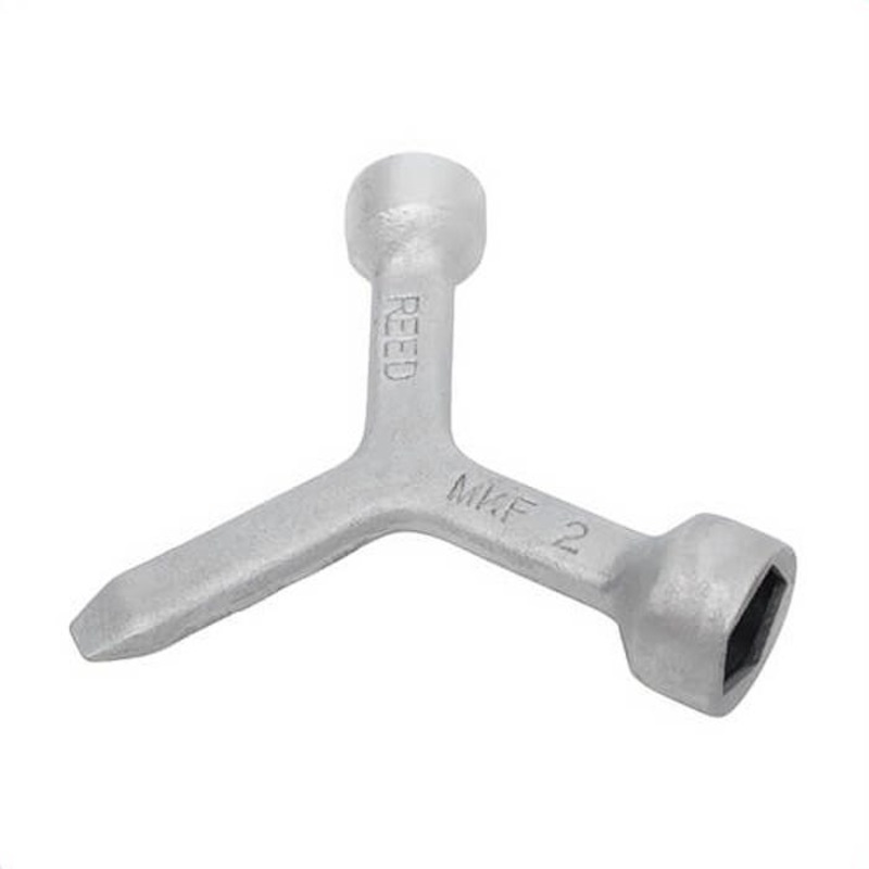 Reed MKF2 Meter Curb Box Key, 5-1/2 in OAL, For Use With: Ford Large and Standard Pentagon, Iron, Satin