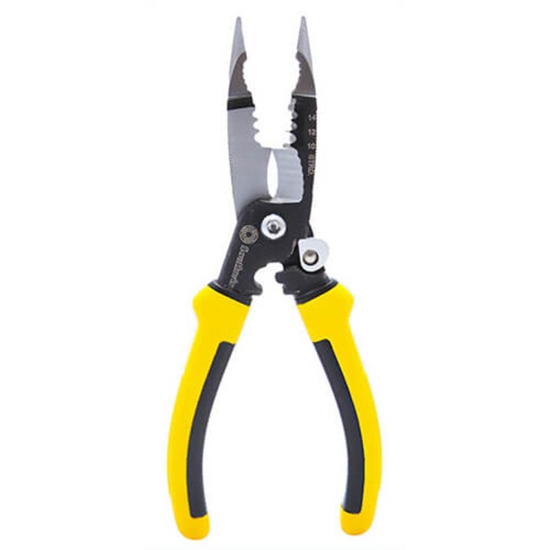 Southwire S5N1 Multi-Tool Plier, 5-in-1, 14 to 10 AWG Solid, 16 to 12 AWG Stranded Wire Nominal Capacity, Steel Jaw, 8-1/4 in OAL