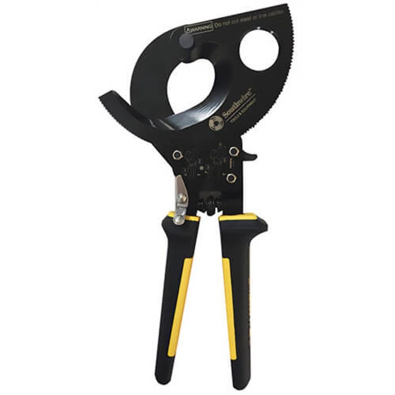 Southwire Wire/Cable Cutter, Ratcheting, 750 to 1000 kcmil, 9 in Overall Length, Comfort Grip Handle, Blue/Yellow