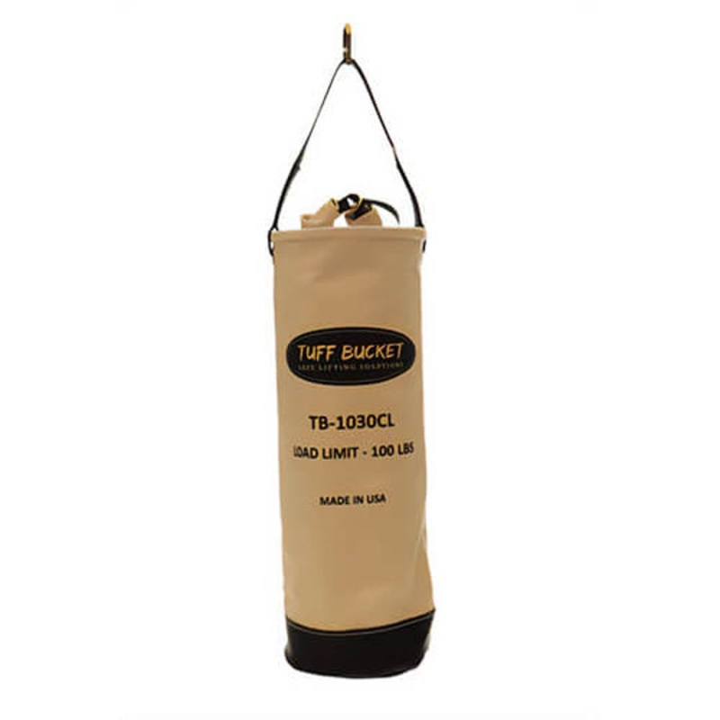 Tuff Bucket Round Canvas Bucket with Leather Base, 100 lb WLL, 30 in Height