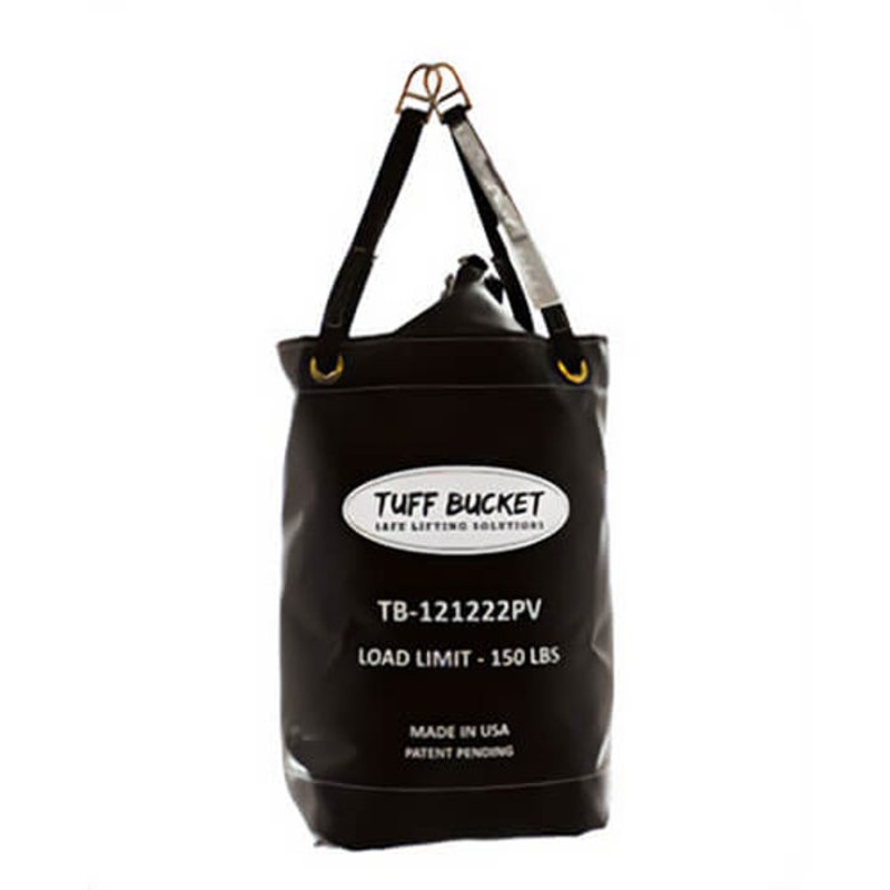 Tuff Bucket Square VCP Bucket with Vinyl Coated Polyester Base, 150 lb WLL, 22 in Height, 12 x 12 in Diameter