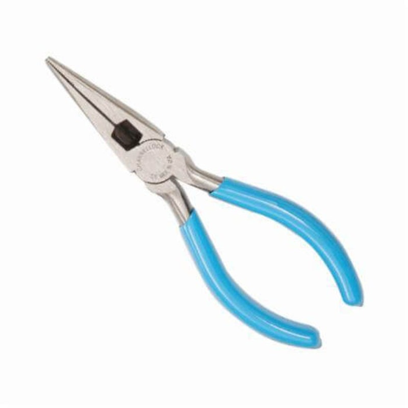 Channellock 326 Long Nose Plier with Side Cutter, 2.08 in L x 3/4 in W, Cross Hatched High Carbon Steel Jaw, 6.1 in OAL