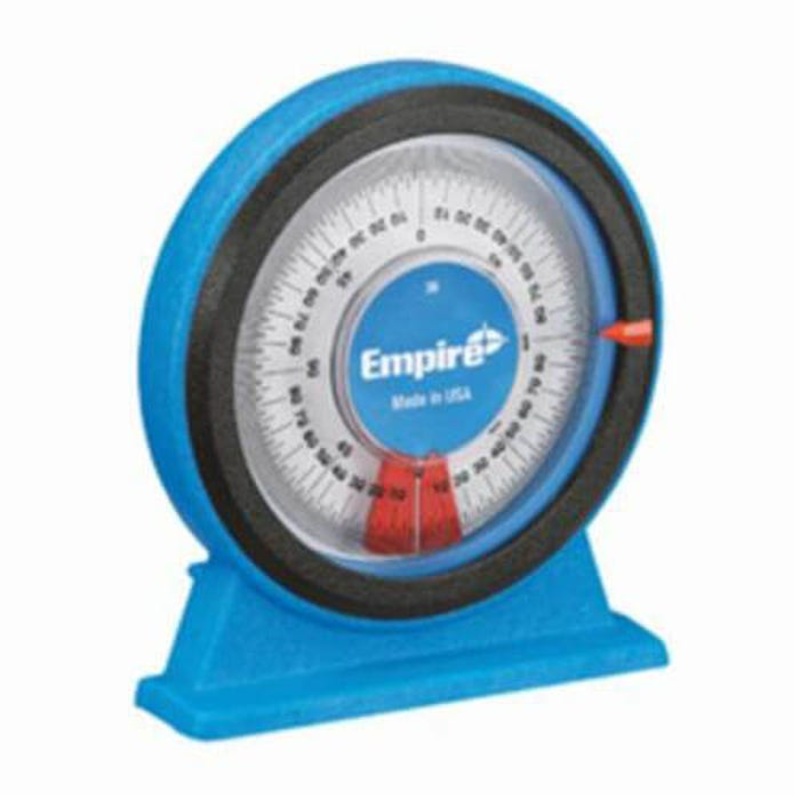 Empire 36 Large Magnetic Protractor, 0 to 360 Measuring, 4-1/4 in L, 5.812 in Blade, Graduations 1/16 in, Polycast