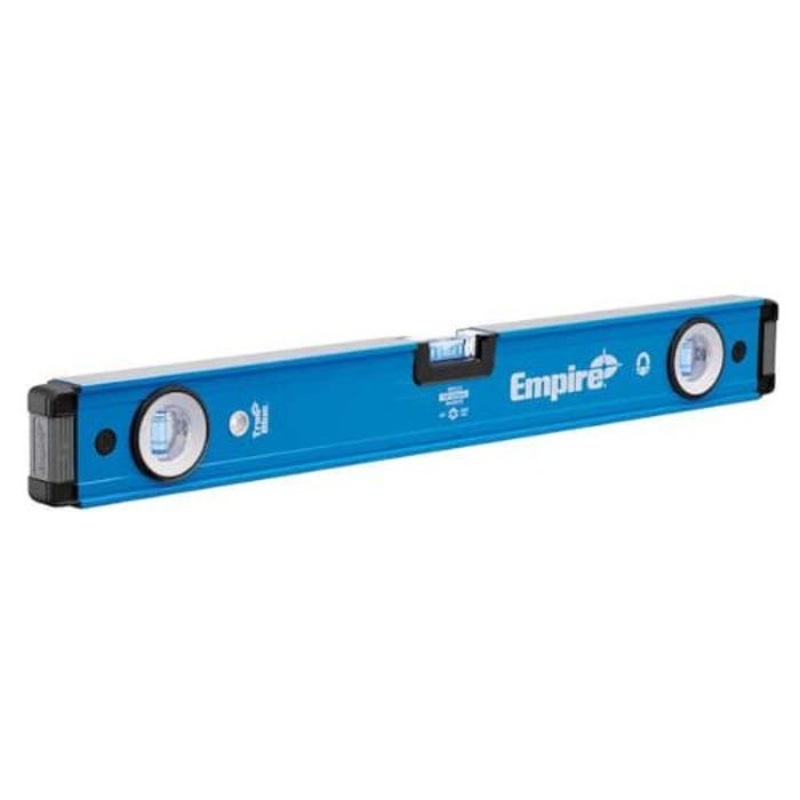 Empire EM75.24 True Blue E75 Magnetic Box Level, 24 in L, 3 Vials, Aluminum, (1) Level/(2) Plumb Vial Position