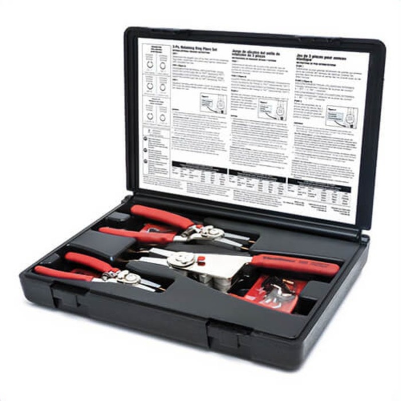 GearWrench 68-079G Retaining Ring Plier Set, Convertible, Internal/External Pliers, 4 in Max Jaw Opening, 3 pc, 13-1/2 in OAL