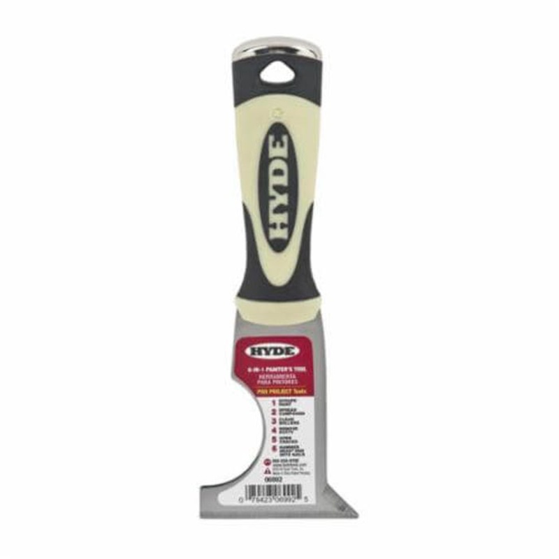 Hyde Pro Project 06992 Multi-Tool, Carbon Steel 6-in-1 Blade, 3-1/4 in L Blade, 2-1/2 in W Blade, Polypropylene/TPE Handle