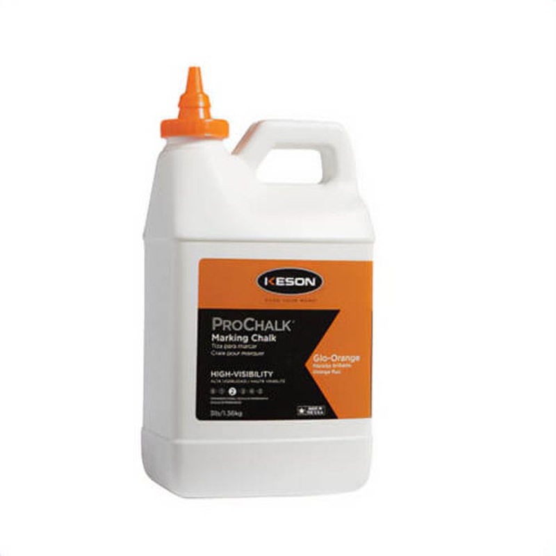 Keson ProChalk 105GO High Visibility Marking Chalk Refill, Glo-Orange, 5 lb, Jug