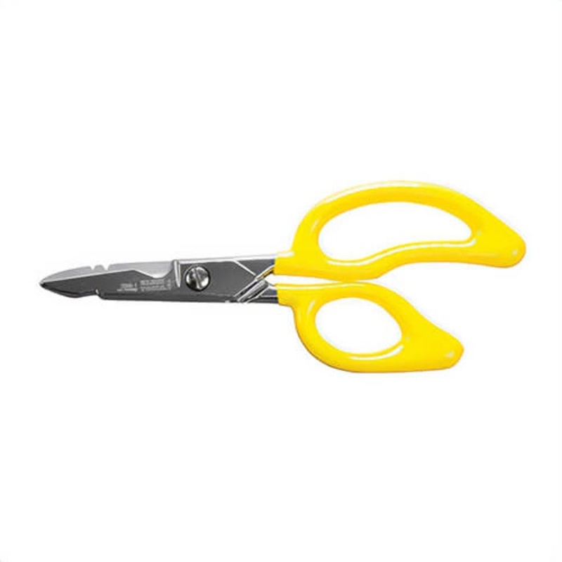 Klein 26001 All Purpose Electrician's Scissor, 1-7/8 in L of Cut, 6-3/4 in OAL, Standard Tip, Serrated Edge, Carbon Steel Blade, Steel Handle