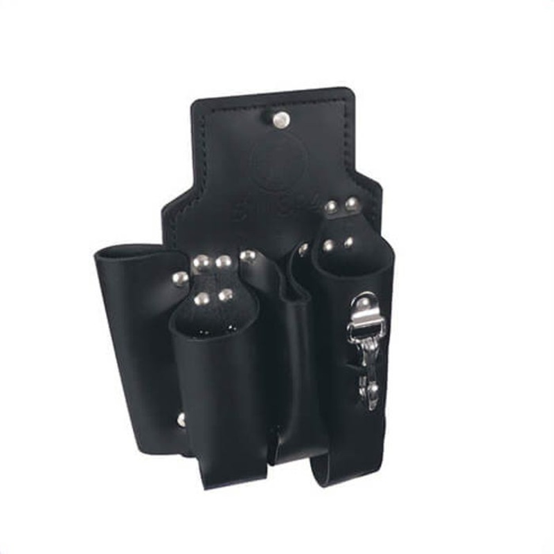Klein 5118P4 Lineman's Tool Pouch, 4 pocket, Leather, Black, 11 in H x 8 in W