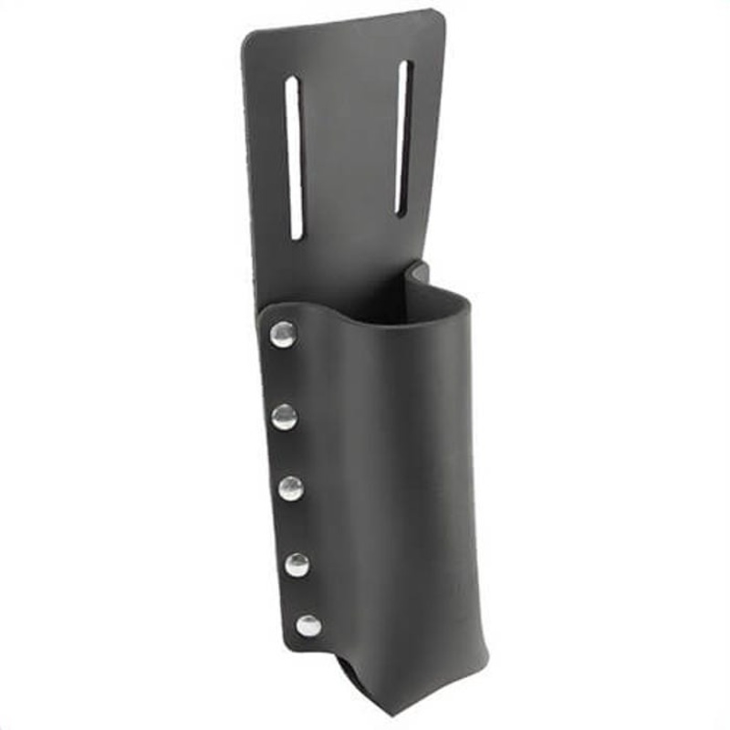 Klein 5129 Flashlight Holder, Slotted, For: Standard Two-Cell Flashlights, 1 pocket, Leather, Black, 3 in W x 9-1/2 in D