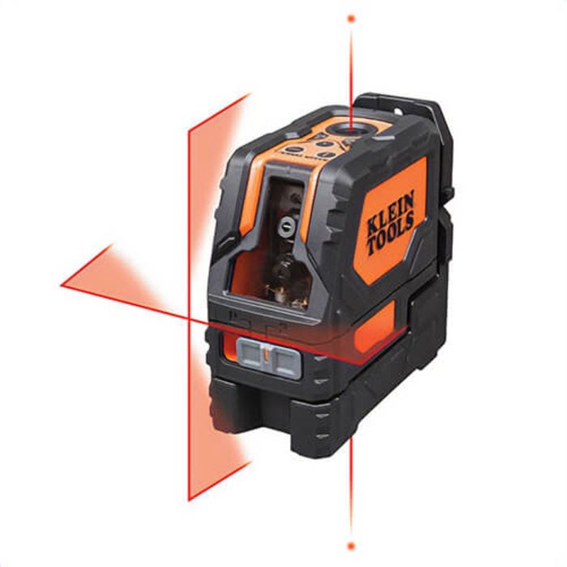 Klein 93LCLS Cross Line Laser Level, Self-Leveling, 65 ft, +/-3/32 in per 33 ft Accuracy, Battery, Panel Mount, Neodymium Alloy