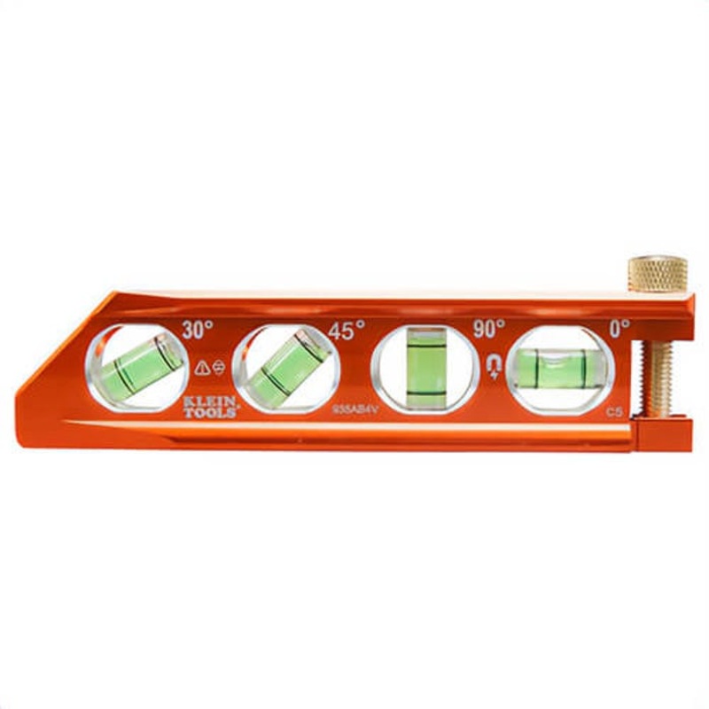 Klein Accu-Bend 935AB4V Level, Rare Earth Magnet, 0.1% Accuracy, 6-1/4 in Length, 1.476 in Width, 3/4 in Height