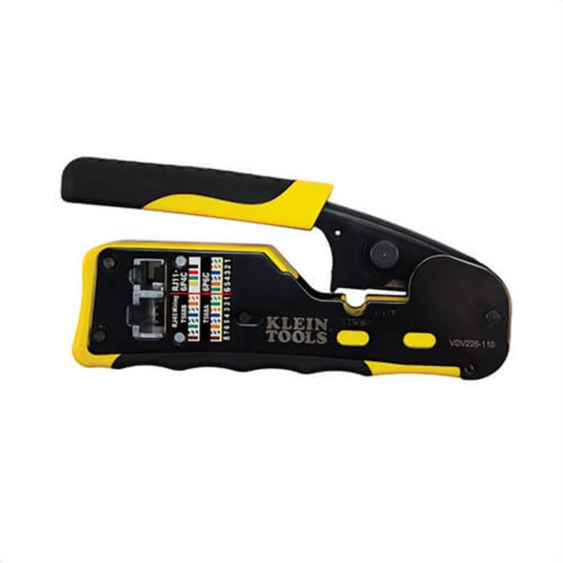 Klein Pass-Thru VDV226-110 4/6/8-Position Modular Crimper, 28 to 22 AWG Cable/Wire
