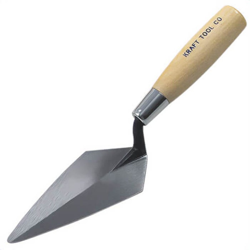 Kraft Tool GG423 Pointing Trowel, 7 in L x 3 in W, Forged Steel Blade, Hardwood Handle
