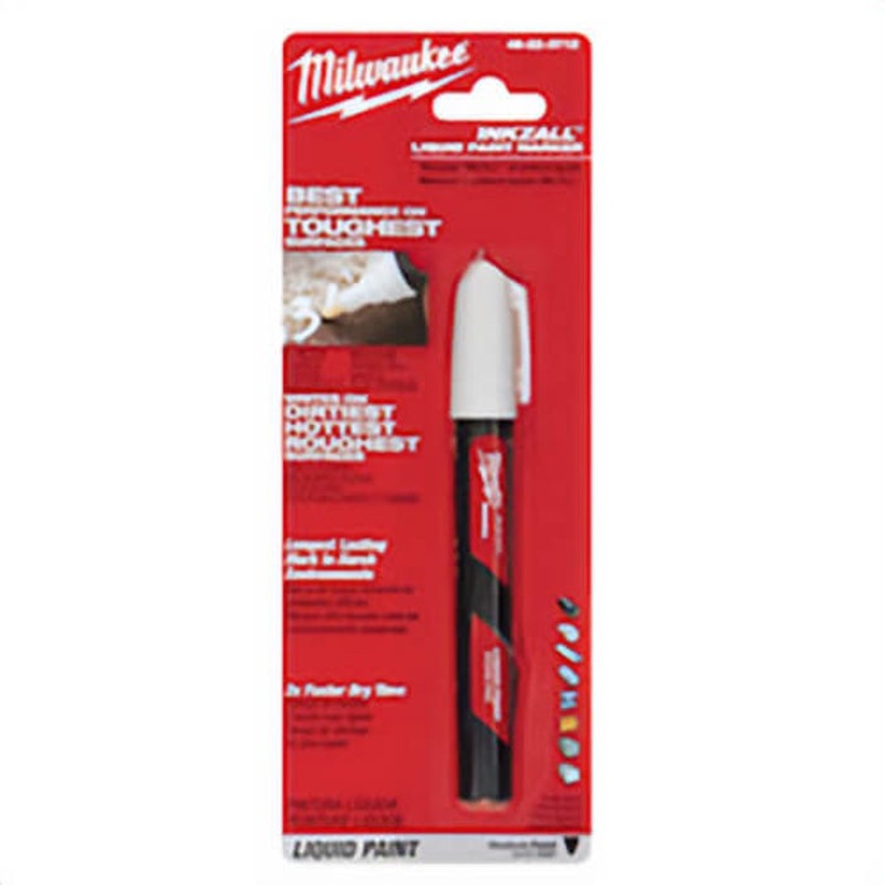 Milwaukee 48-22-3712 Liquid Paint Marker, Acrylic Nib/Plastic, Red/White
