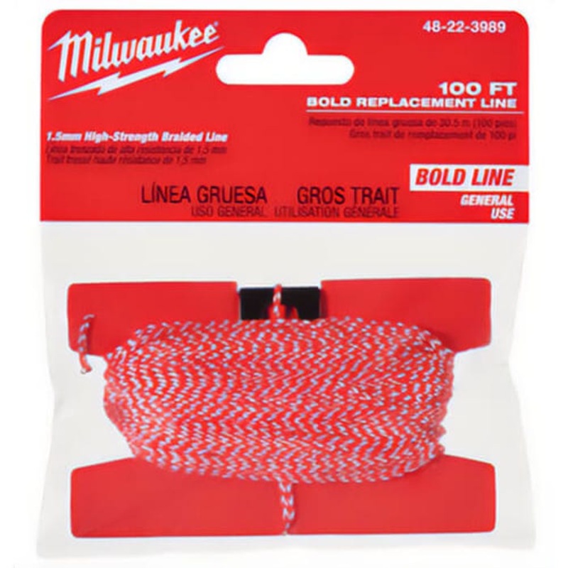 Milwaukee 48-22-3989 High Strength Bold Replacement Braided Line, For Use with Chalk Reel, 100 ft