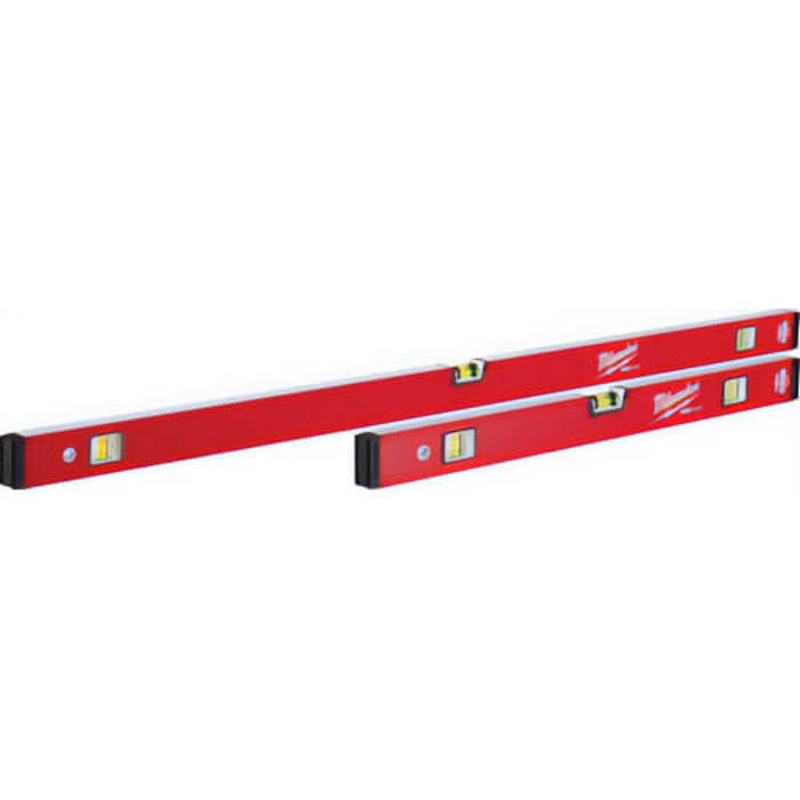 Milwaukee Redstick MLCMS48 Compact Box Level, 48 in L, 3 Vials, Metal/Polymer, (1) Level/(2) Plumb Vial Position, 0.0005 in Accuracy