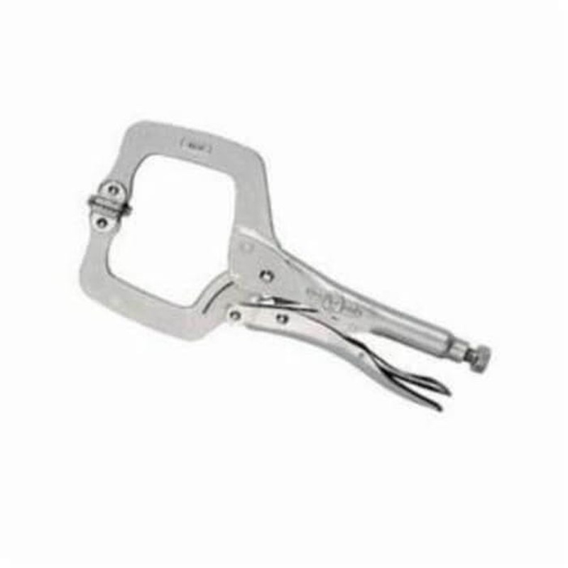 Irwin Vise-Grip Original 20 11SP Fixed Tip Standard Locking C-Clamp with Swivel Pad, Nickel Plated, 2-5/8 in D Throat