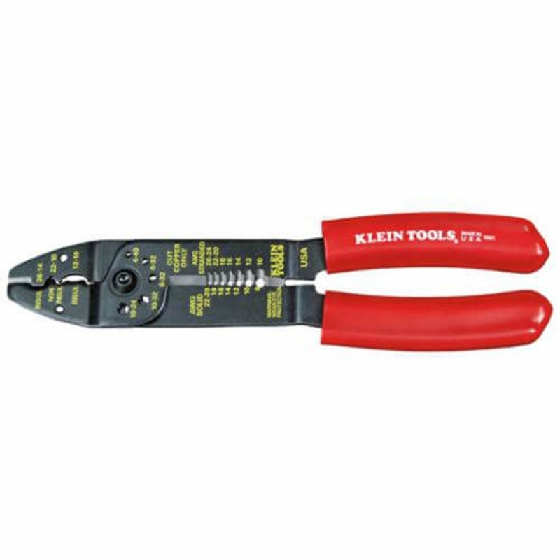 Klein 1001 Multi-Tool Electrician's Wire Stripper/Cutter, 22 to 8 AWG Stranded, 26 to 10 AWG Cable/Wire, 7 to 8 mm Shearing