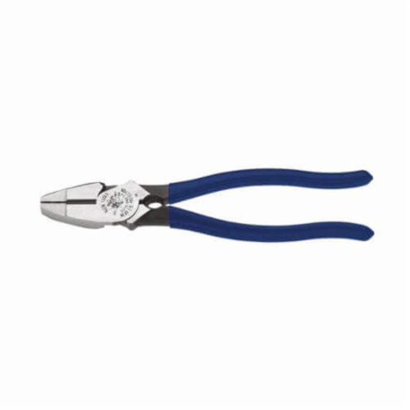 Klein D213-9NETH New England Nose Lineman's Plier, 5/8 in Thick Tool Steel Jaw, Crosshatch Knurled Jaw Surface, High Leverage Cut