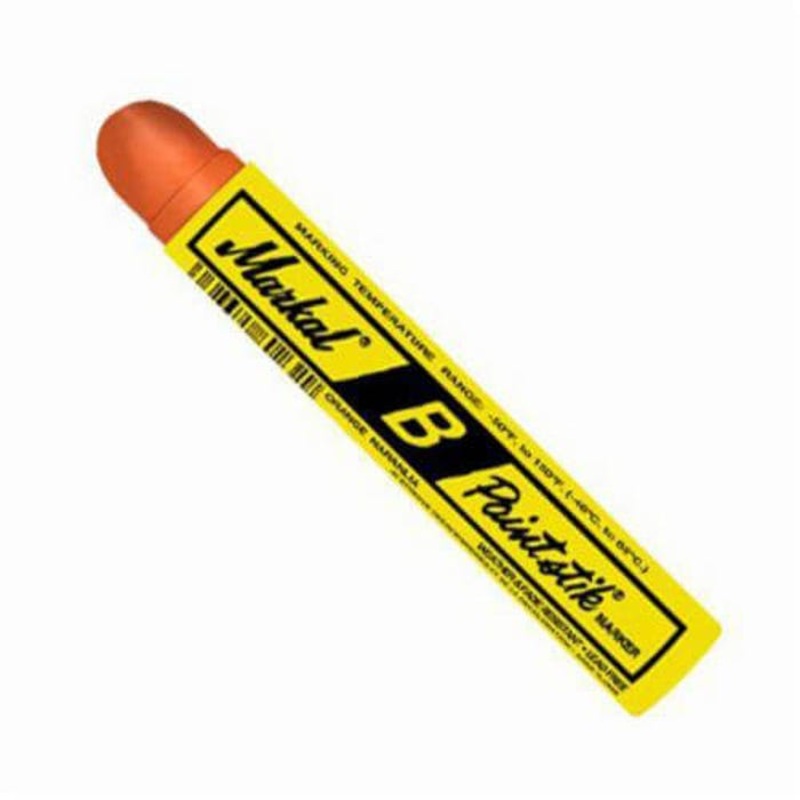 Markal 080224 B Paintstik Solid Paint Crayon, 11/16 in Round Tip, Orange