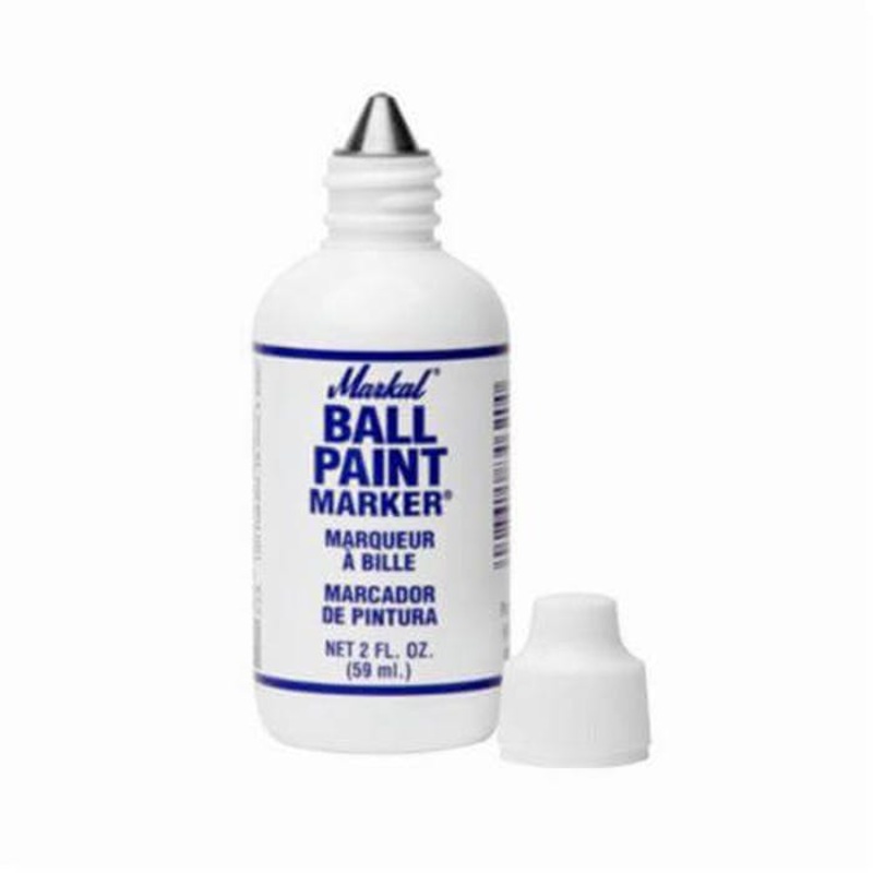 Markal 084620 Ball Paint Marker Liquid Paint Marker, 1/8 in Ball Point Tip, Plastic/Steel, White