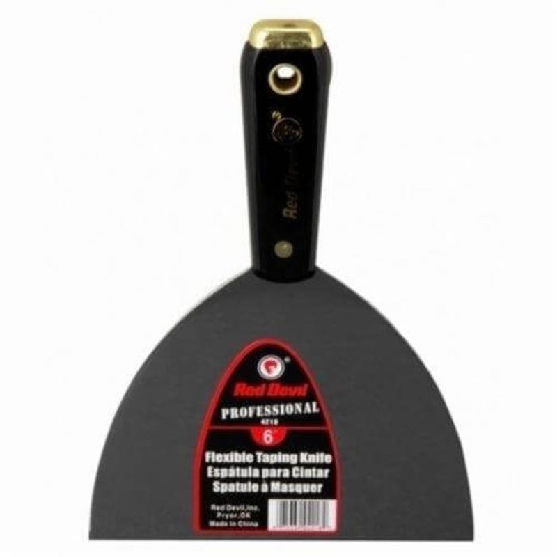 Red Devil 4218 4200 Professional Taping Knife, 6 in W, High Carbon Steel Blade, Flexible Blade Flexibility