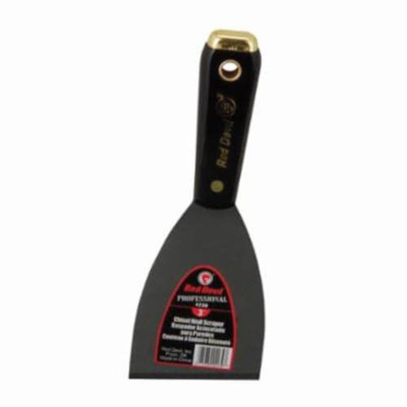 Red Devil 4239 4200 Professional Chisel Wall Scraper, High Carbon Steel Stiff Blade, 3 in W Blade, Nylon Handle