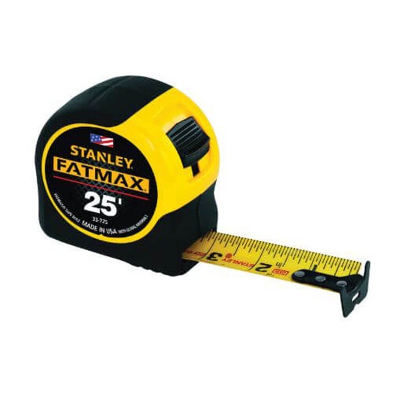 Stanley FatMax 33-725 Reinforced Tape Rule with BladeArmor, 25 ft L x 1-1/4 in W Blade, Mylar Polyester Film Blade