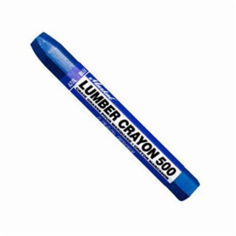 Markal 080325 500 Clay Based Lumber Crayon, 1/2 in Hex Tip, Blue