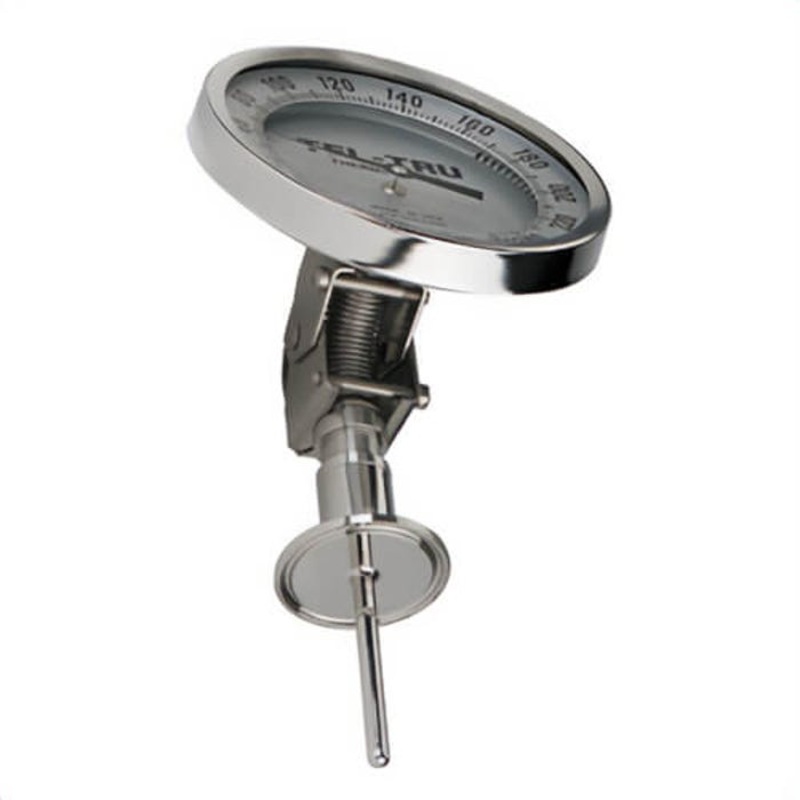 Tel-Tru 4710AT14B6LAAAA-10 Dial Thermometer, Adjustable Angle Connected,0/250F, -20/120C, 7.5 in Stem, 4 in Dial Size