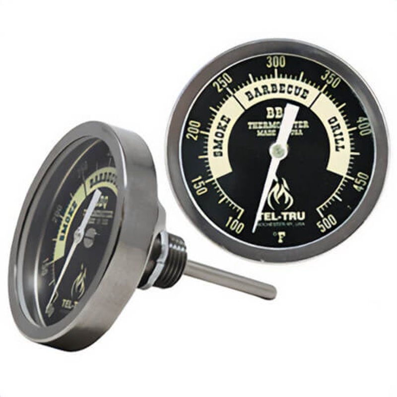 Tel-Tru 351Z04FBAKLA4AA Dial Thermometer, Back Connected, 100/500F, 1/2 in NPT, 4 in Stem, 3 in Dial Size Dial Size