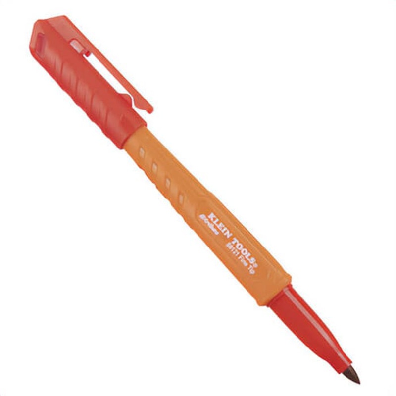 Klein 86121 Skribes Fine Tip Permanent Marker, Polypropylene, Red, 1 pk