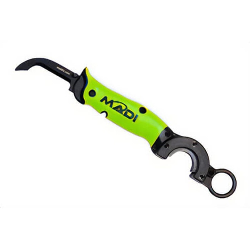 MADI BB-2S BrushBlade Safety Blade Lineman's Knife with Wire Brush, Blunt Tip, Stainless Steel, 1,000 mcm